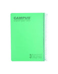מחברת ספירל פוליו 3 נושאים שורה CAMPUS כיסוי ספירלי