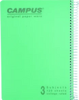 מחברת ספירל פוליו 3 נושאים שורה CAMPUS כיסוי ספירלי