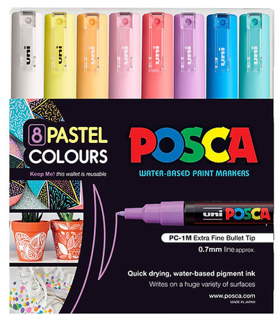 מארז 8 טושי פוסקה גווני פסטל PC-1M POSCA יוניבול
