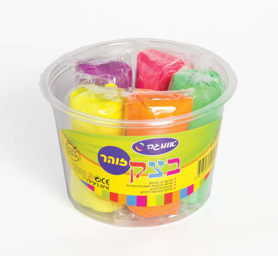 אומגה בצק זוהר רך לילדים - מארז 5 צבעים זוהר