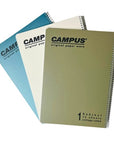 מארז שלוש מחברות חשבון ספירלה A4 CAMPUS (ירוק, כחול, בז׳)