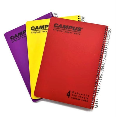 מחברת ספירל פוליו משובץ 4 נושאים CAMPUS כיסוי צבעוני