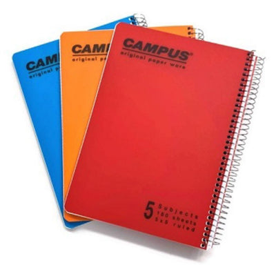 מחברת ספירל פוליו 5 נושאים שורה CAMPUS פורמט פוליו