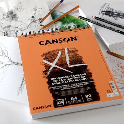 בלוק נייר אקוורל Canson XL 90 גרם בכריכת ספירלה - A3/A4/A5