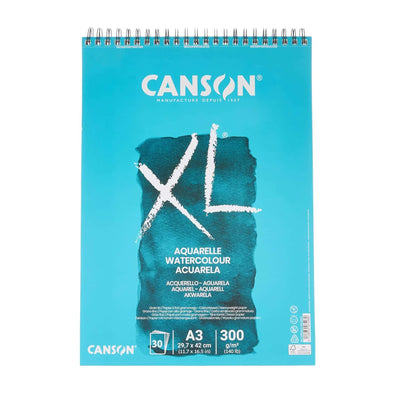 בלוק נייר אקוורל Canson XL 300 גרם בכריכת ספירלה A4