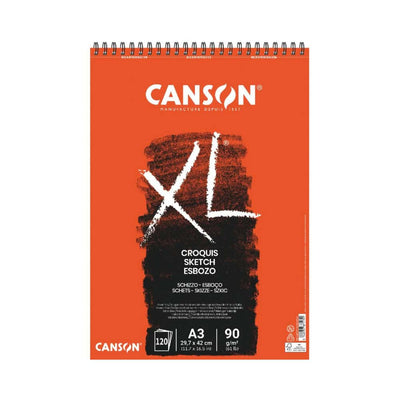 בלוק נייר אקוורל Canson XL 90 גרם בכריכת ספירלה - A3/A4/A5