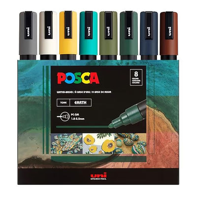 מארז 8 טושי פוסקה PC-5M POSCA EARTH יוניבול